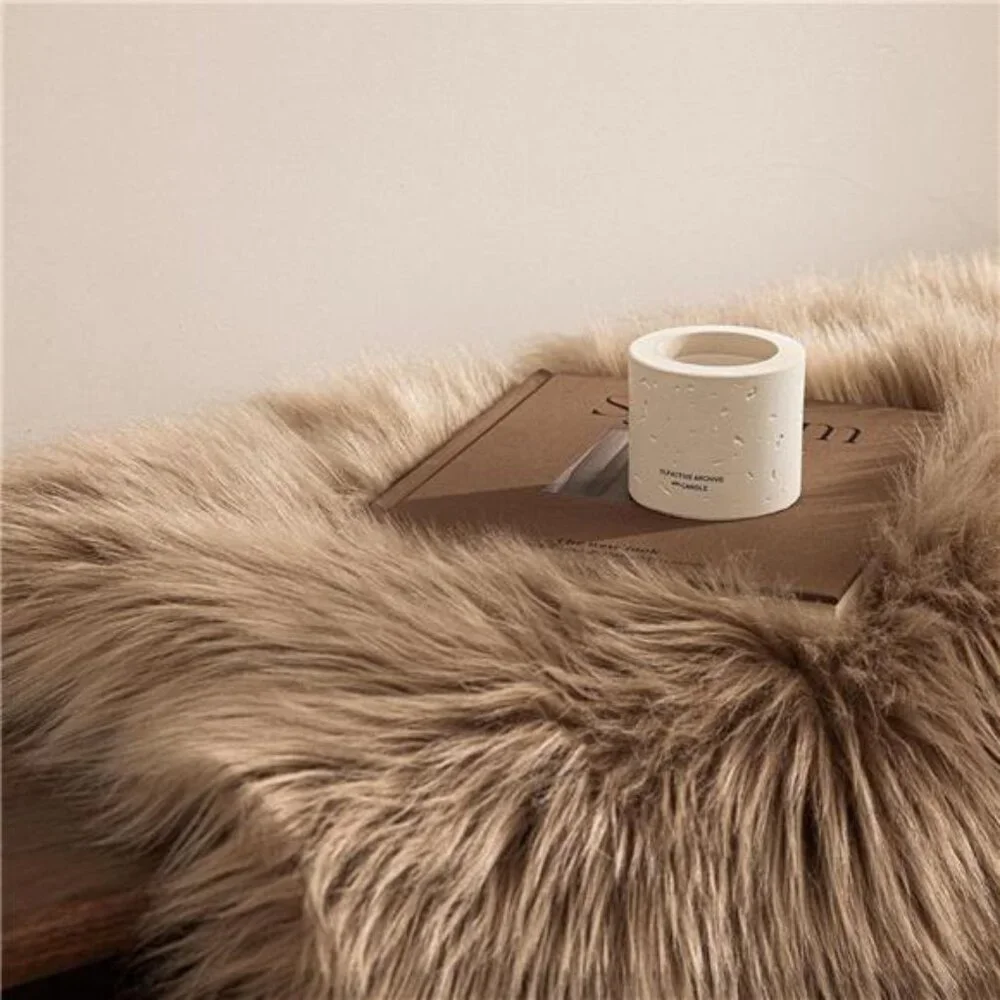FauxFur Rug,Beige Area Rugs,Fluffy Sheepskin Fur Rug,Fuzzy Ultra Soft 2x3Ft Rugs - Picture 6 of 7